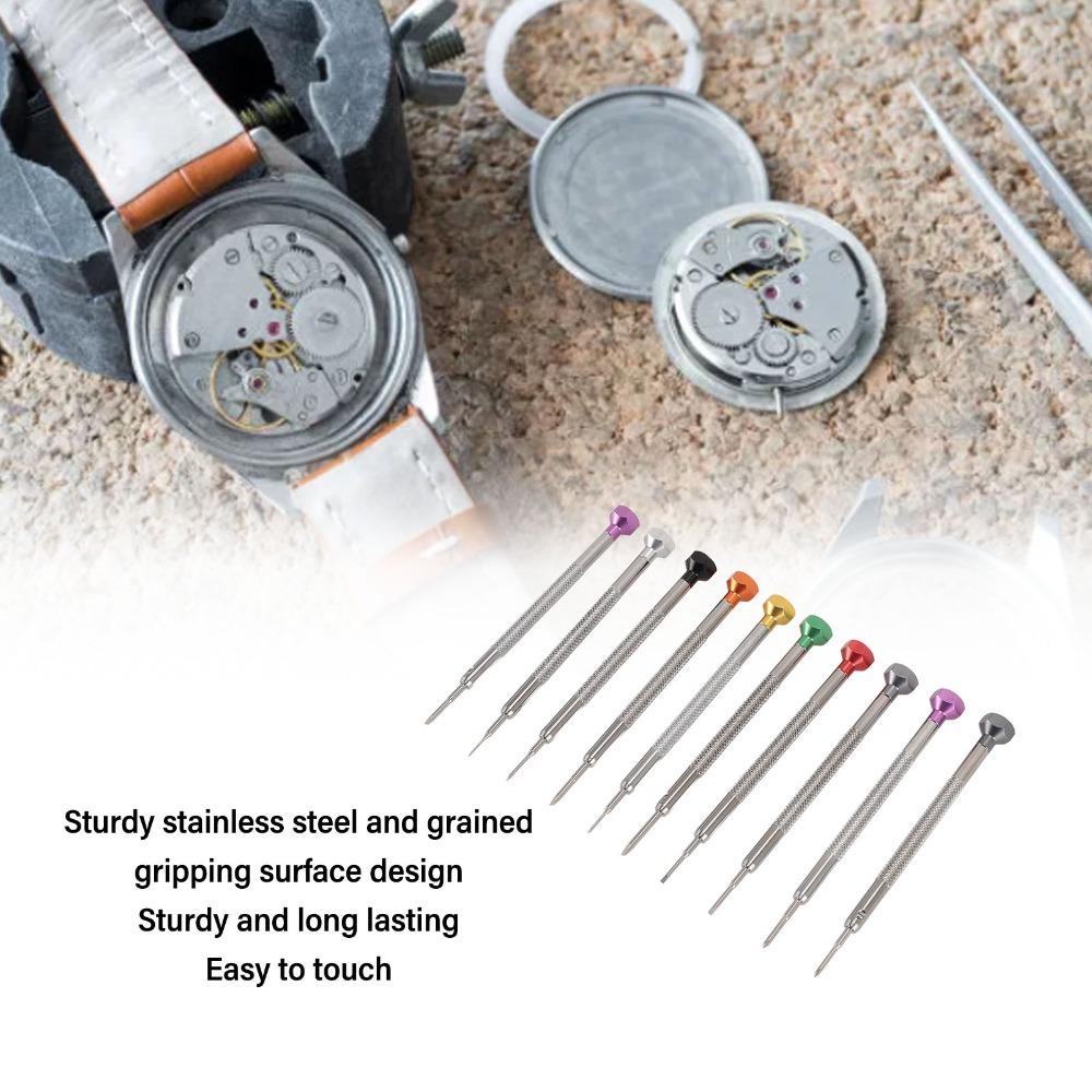 10pcs Stainless Steel Watch Repair Screwdriver Set Aluminum Eyeglasses Screwdriver Set  Eyeglasses