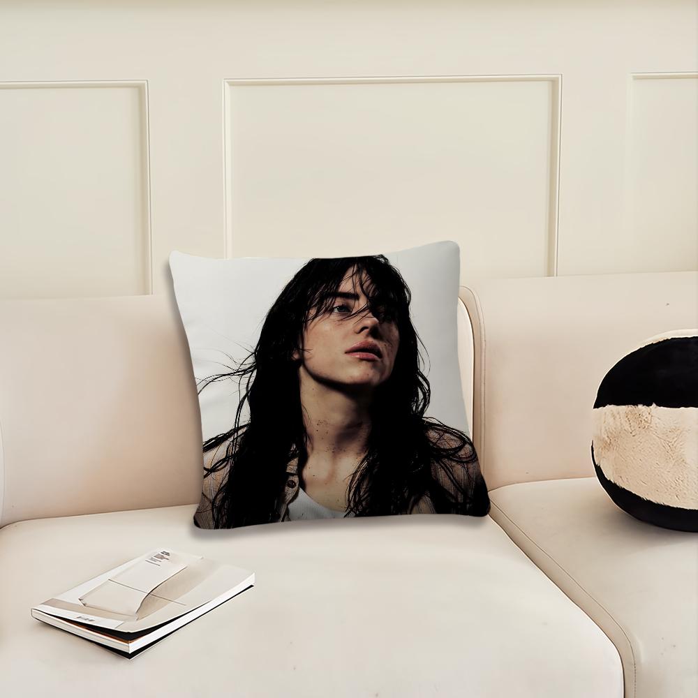 

Singer B-Billies E-Eilish-ES Music cushion cover Pillow Cover Decoration Room Home Sofa living Office Car Nordic Simplicity 12x12Inch