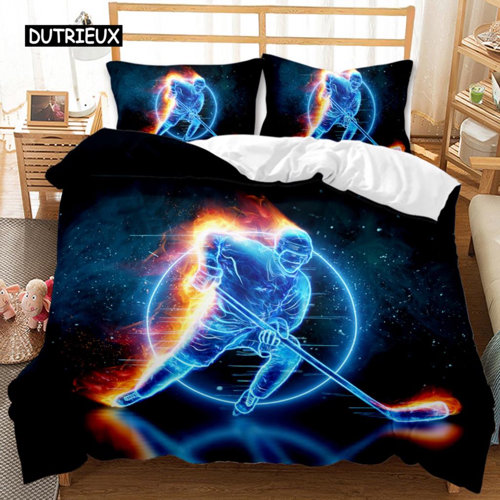 

Хоккейный комплект пододеяльников для игры в мяч из полиэстера, чехол для детей, мальчиков, подростков, европейский спорт, хобби, соревновательные игры EU single(135x200cm)