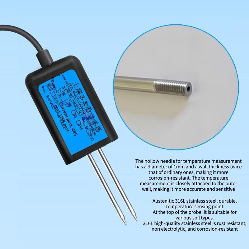 Soil Sensor Moisture Temperature Humidity Ec Ph Npk 4-20Ma 0-5V Rs485 Modbus High Precision Agriculture Soil Tester