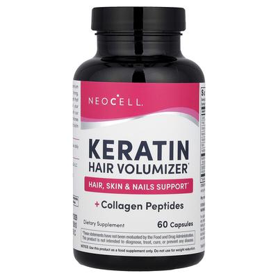 Keratin Hair Volumizer + Collagen Peptides, 60 Capsules
