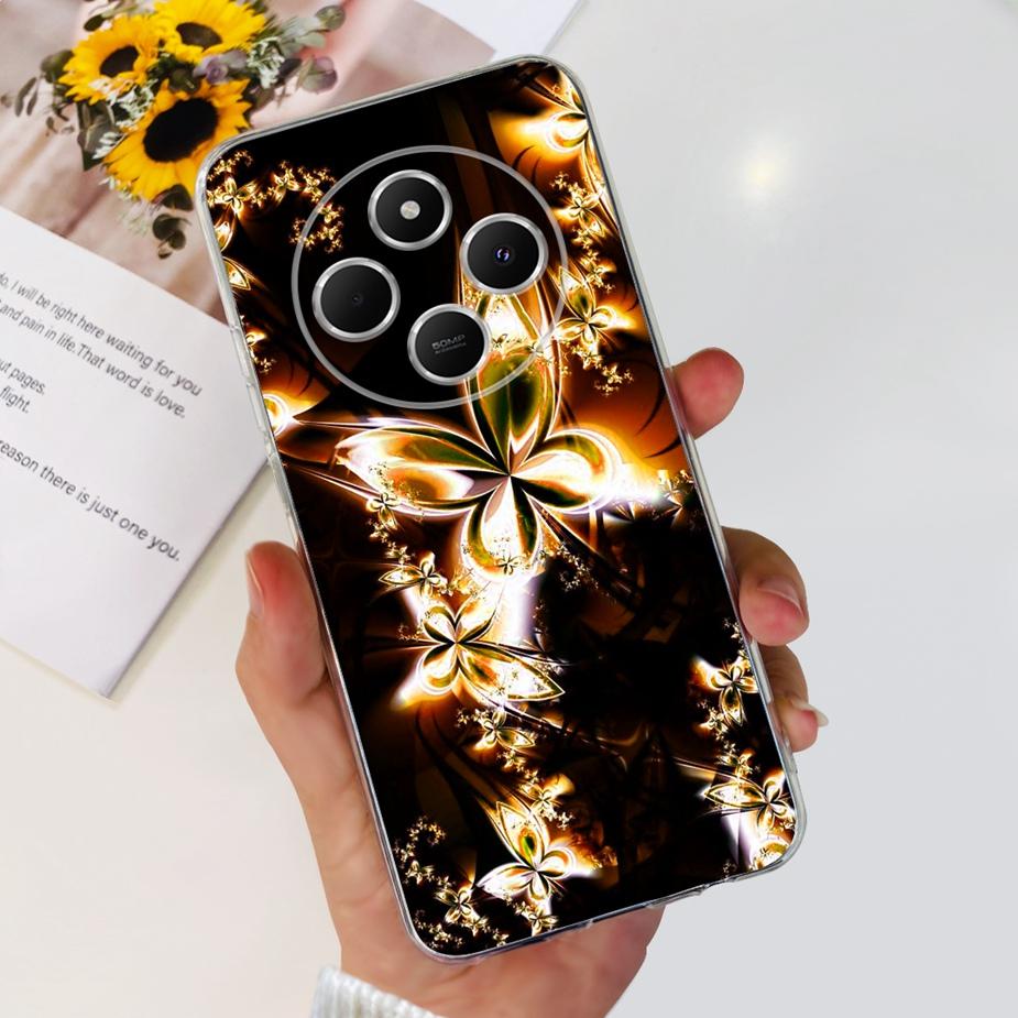 For Xiaomi Redmi 14C Case Cute Cat Butterfly Painted Cover Clear Silicone Soft TPU Phone Case For Xiaomi Redmi 14C Redmi14C Bags