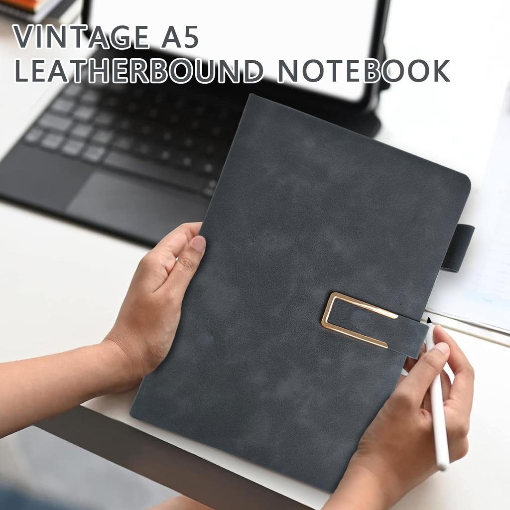1Pcs Vintage A5 Leatherbound Notebook with Soft Cover and Bookmark Perfect for Business Meetings and University Life