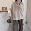 Stylish V-Neck Wool Knit Sweater for Women - Autumn/Winter Loose Outerwear