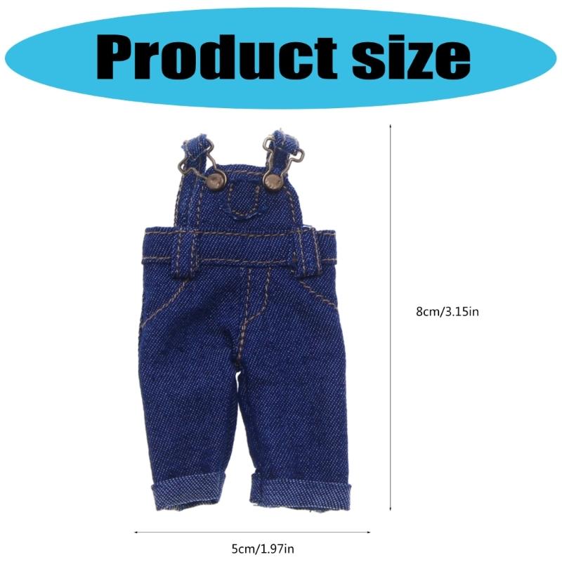 Miniature Overalls Doll Toy Clothing Washable Fabric Suspenders Pants for Toy Doll Display Decoration Doll Accessories
