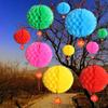 10PCS Jagged Edges Honeycomb Lantern Waterproof Spring Festival Pendant Paper Lantern Ball  Tree