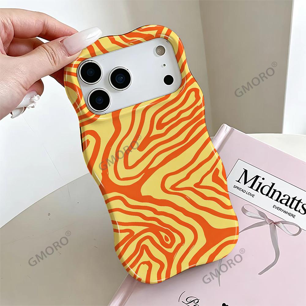 Vintage American Style Abstract Lines Mobile Phone Case iPhone15 Amazon Wave Film 2-in-1 Apple 17