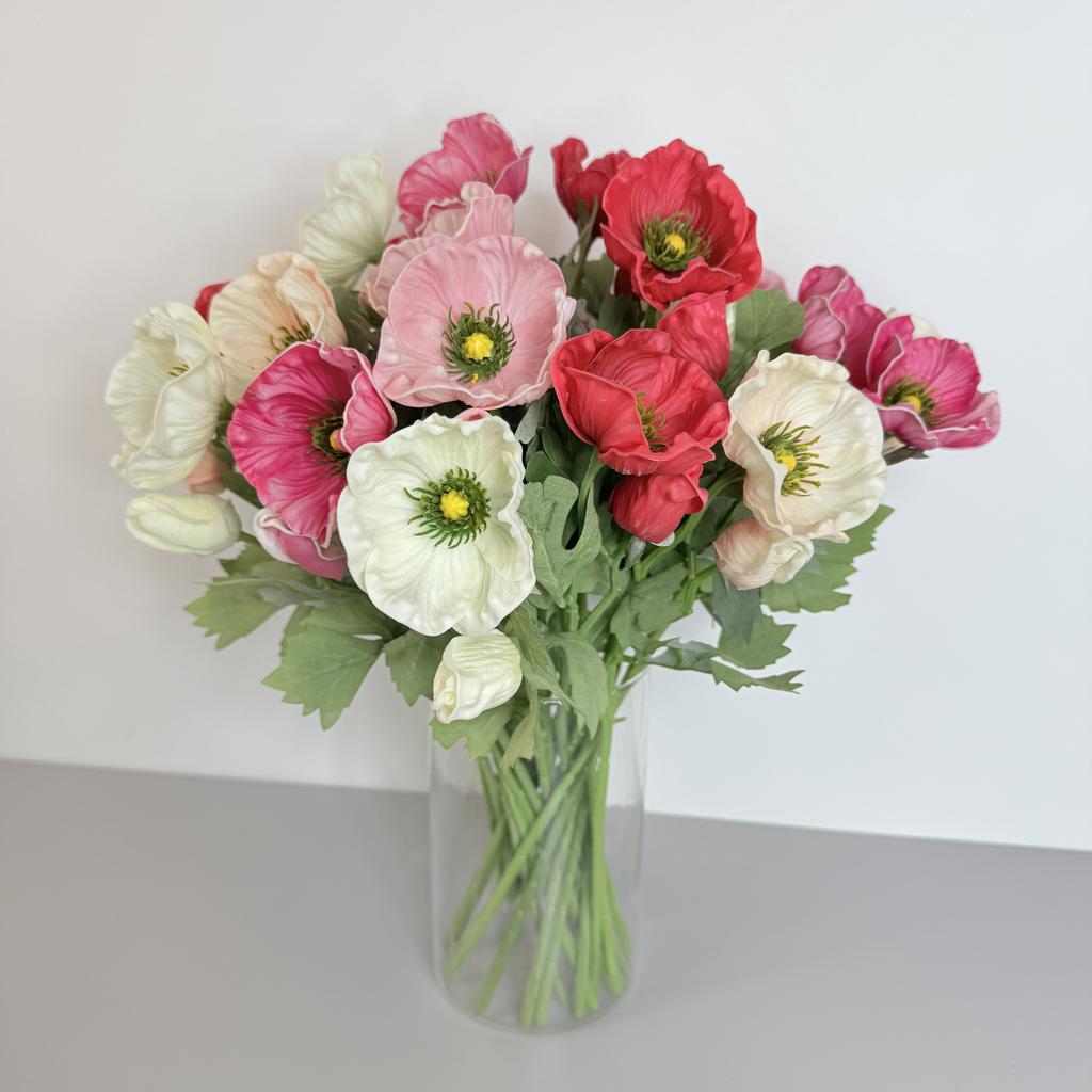 Twig - Dark Pink Foam Poppy 44 Cm