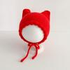 Winter Baby Knitting Hat Solid Color Ear Protection Cap Cute Cat Ear Knit Hat  Boys Girls