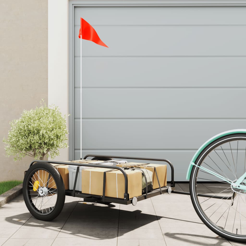 Vidaxl Velosipēda piekabe, Melna, 135X70X37 Cm