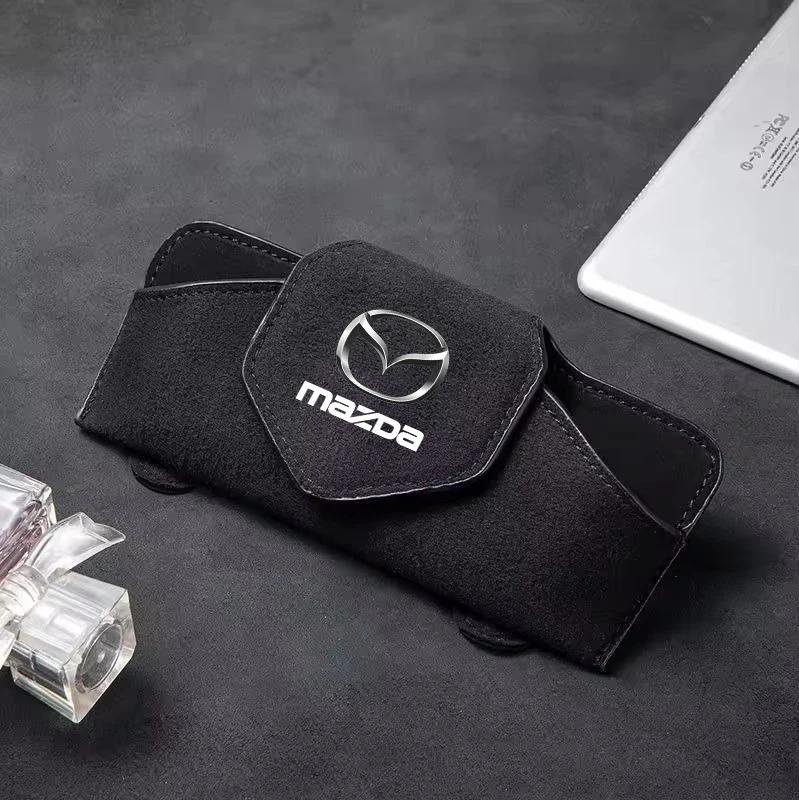 2025 Heißer Auto-Sonnenschutz Brillenetui Sonnenbrillenclip Karten-Ticket-Halter für Mazda 6 3 CX5 5 2 323 CX7 Demio Atenza Axela MX30 CX30