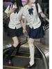 Japanese Academy-Style JK Uniform Set: Women's Short Sleeve Shirt & Pleated Skirt