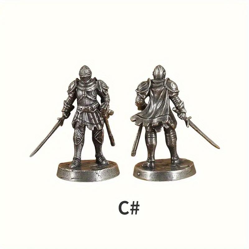 1PC Plate Knight Warrior Soldiers Model Legion Battle Chess White Copper Sand Table Soldier Figure Models Gift for Boys