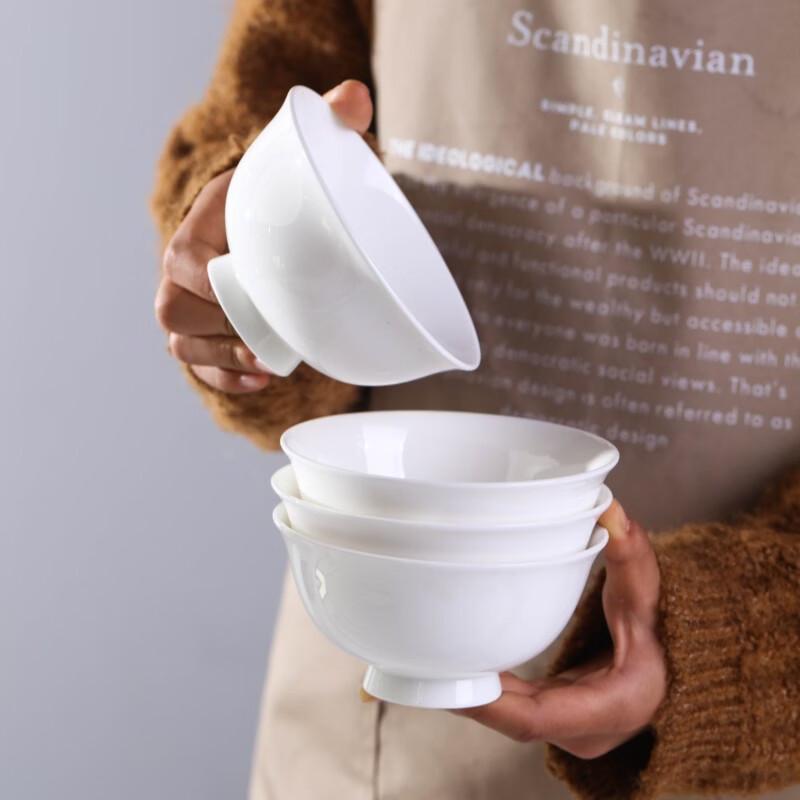 Jingdezhen Pure White Underglaze Ceramic Rice Bowls