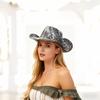 European and American Style Snake Pattern Western Cowboy Hat Fashion Trend Hat Autumn and Winter Women's Party Performance Jazz Top Hat