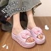Thick-soled Slippers Women's Summer Indoor Home Fashion Bow Cool Slippers Bathroom Non-slip Outer Slippers