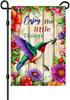 12x18 Inch Garden Ag with Colorful Hummingbird and Owers Cherish Every MomentText Spring Summer Outdoor Yard Decoration AAS