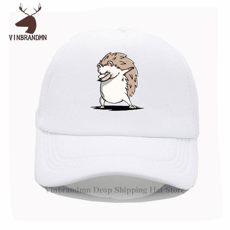 Funny Dabbing Hedgehog Baseball Hat Teenage Boys Comic Lovely Hedgepig Dab Unisex Hat Youth Cute Wild Animal Printed Fishing Hat