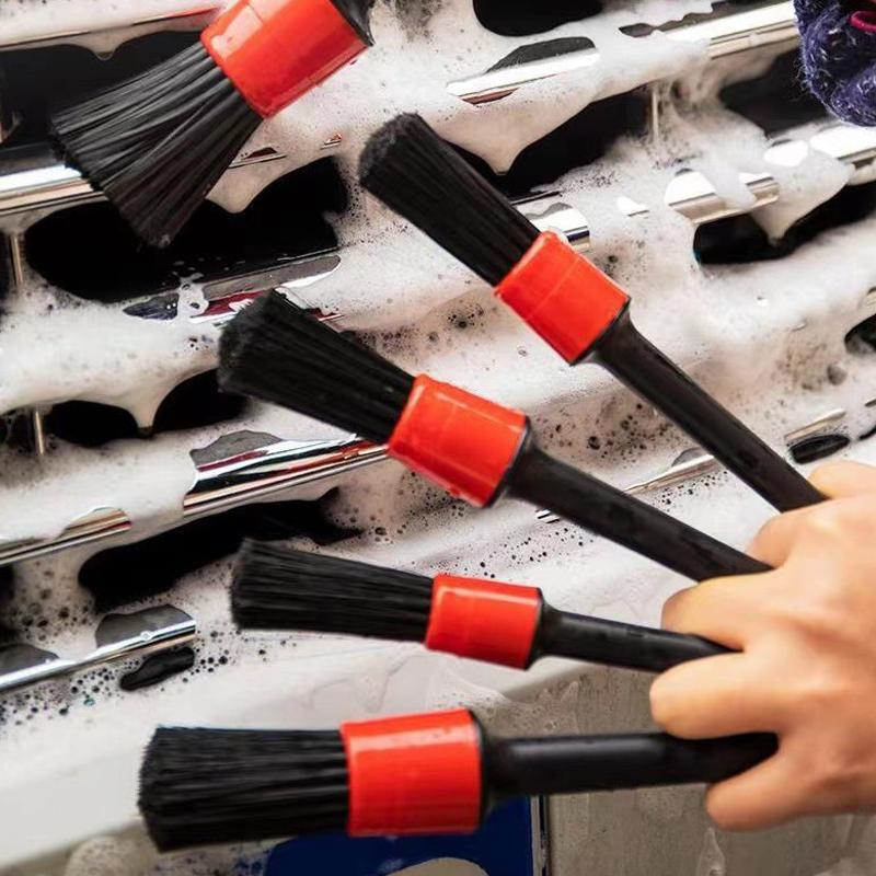 5 Adet Araba Detay Fırçası Seti Premium Fiber Çok Fonksiyonlu Temizleme Fırçası Jantlar Motor İç Mekan Hava Menfezleri İçin Yıkama Kiti
