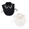 Detachable False Collar Pearls Beaded Lapel Accessory for Hoodie Sweater and Dress for Lady Girl Half Shirt Collar