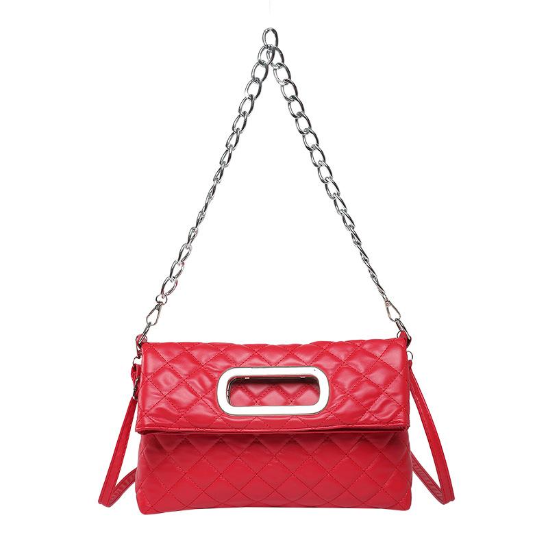 Niche light luxury folding handbag autumn and winter 2025 new fashion messenger bag high-end diamond chain underarm bag