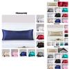Luxurious Silk-like Pillowcase For Double Bed Soft Pillow Cover Polyester Fiber Fabric Simplicity Design 51*137cm/20*54in