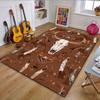 Buffalo Skull with Tribal Feathers Patterned Carpet, Non Slip Mat Suitable for Living Room and Bedroom Sofas