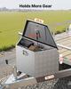 Trailer Tongue Box, 737 x 410 x 457 mm Aluminum Trailer Tongue Tool Box, Heavy Duty Storage Organizer with Lock & Keys, Utility Tool Chest for Pickup