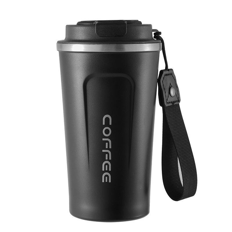New Intelligent Temperature Measurement Stainless Steel Coffee Cup Thermos Cup Solid Color Gradual Change Optional Portable