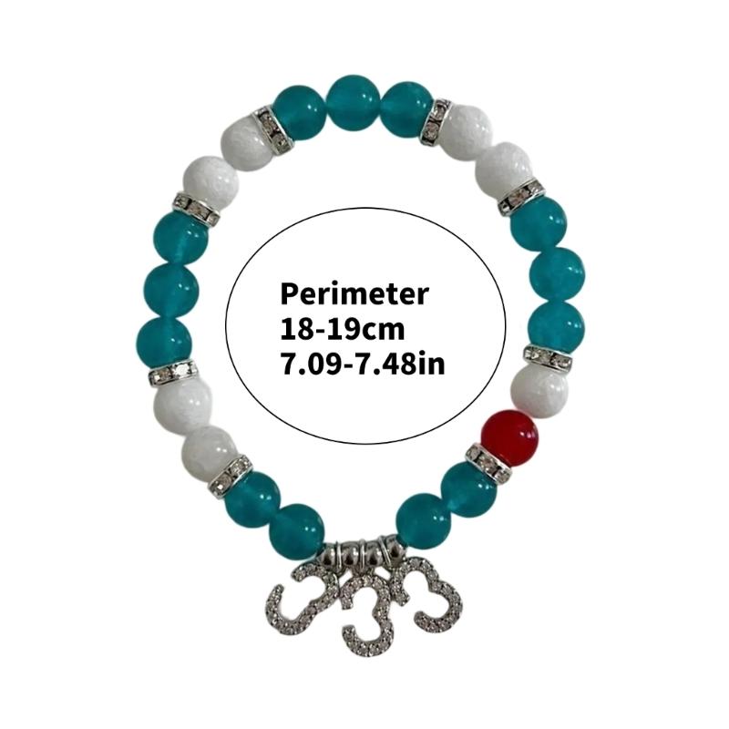 Unique Glass Alloy Beaded Bracelet Handmade Number Charm Friendship Wtistchain Gift for Birthdays and Anniversaries
