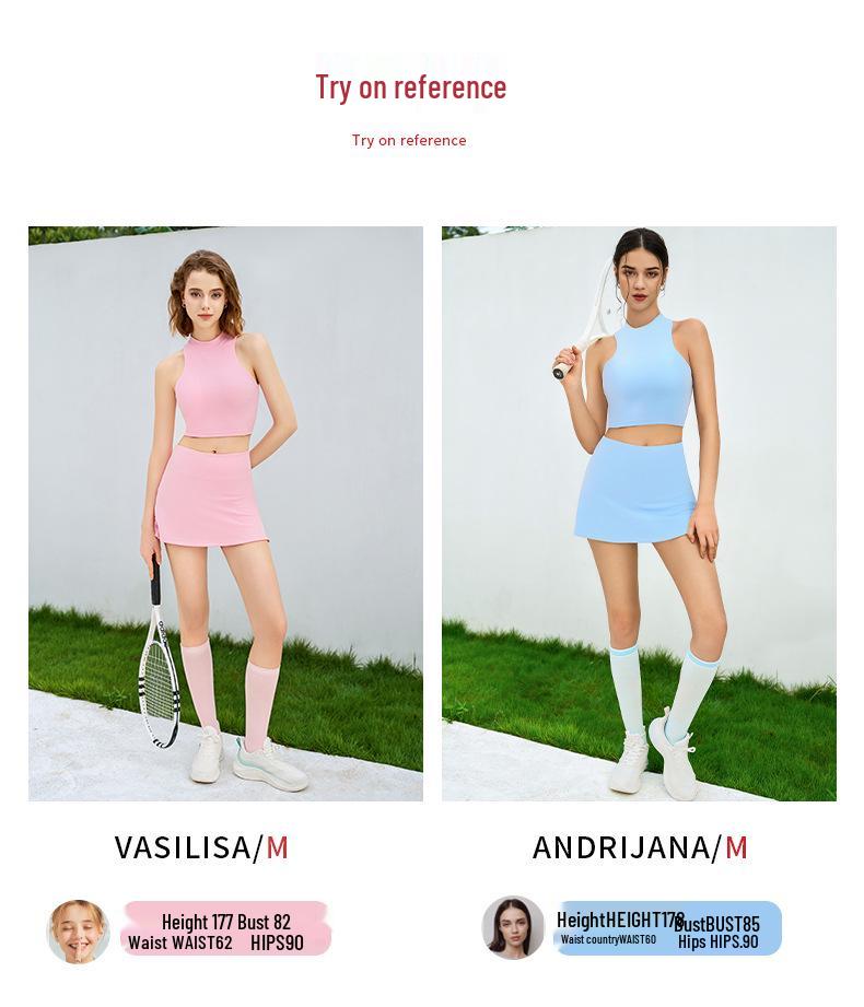 Summer Slim-Fit Quick-Dry Tennis and Running Skirt with Built-In Shorts