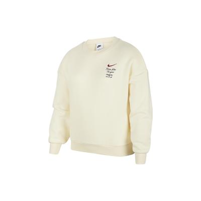 Nike Nakışlı Logolu Yuvarlak Yaka Bol Kesim Günlük Polar Uzun Kollu Çocuk Üstleri Hindistan Cevizi Sütü FV8449-113