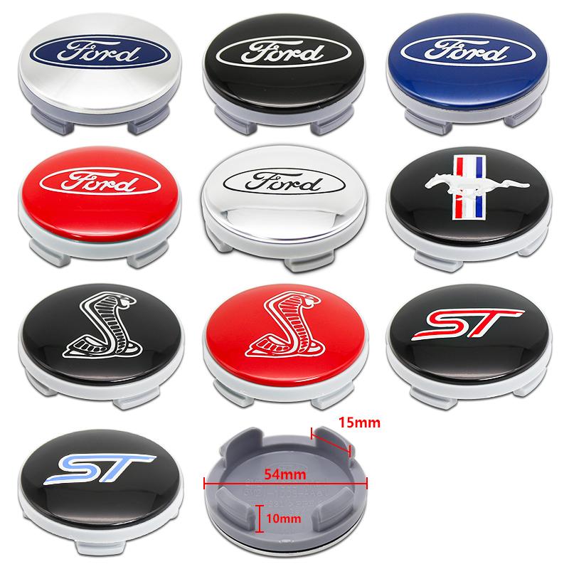 ABS 5.4cm Car Wheel Center Hub Cap ABS Ford 5.4cm Rim Cover Badge For Ford Focus Mondeo Edge Ecosport Ranger Fiesta Fusion Kuga