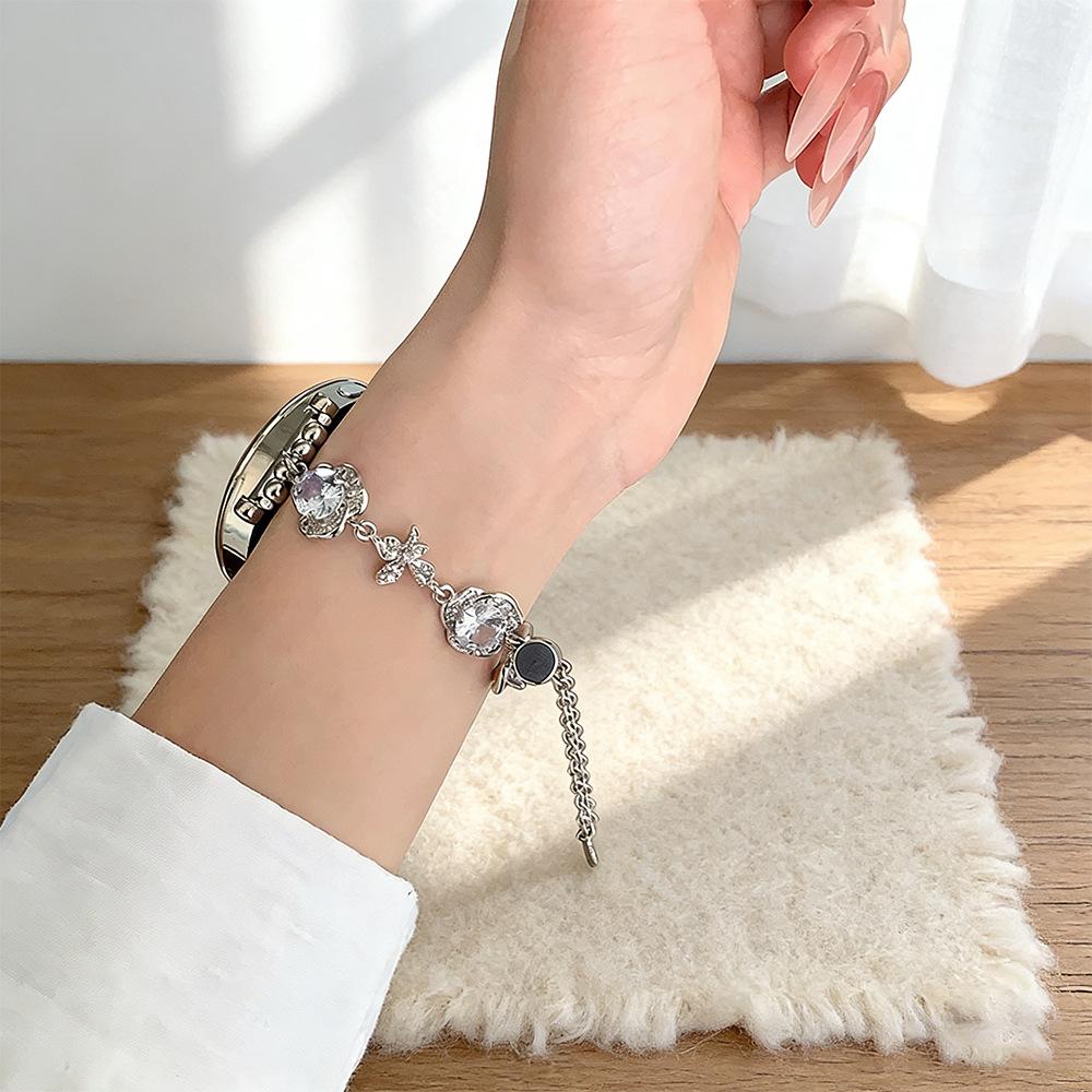 Zirconia Diamond Chain Strap for Apple 11th Gen iWatch, Huawei GT6, Xiaomi 9PRO
