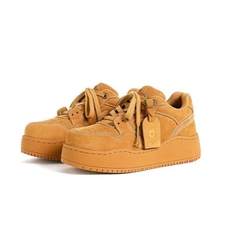 Wasteland wind autumn and winter new board shoes niche couple bread women's thick-soled heightening sports and leisure sports shoes