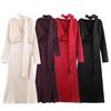 European American Women's Silk Satin Scarf Dress - Fashionable and Slim-Fitting with Chic Temperament