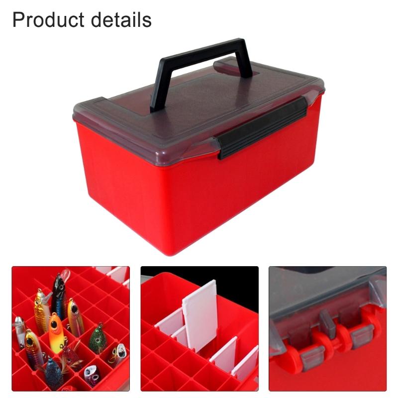 Angelaufbewahrungsbox Tintenfischjig Hardbaits Behälter Kunststoff Organizer Köder Werkzeug Aufbewahrungskoffer 52 Fächer Angelzubehörbox
