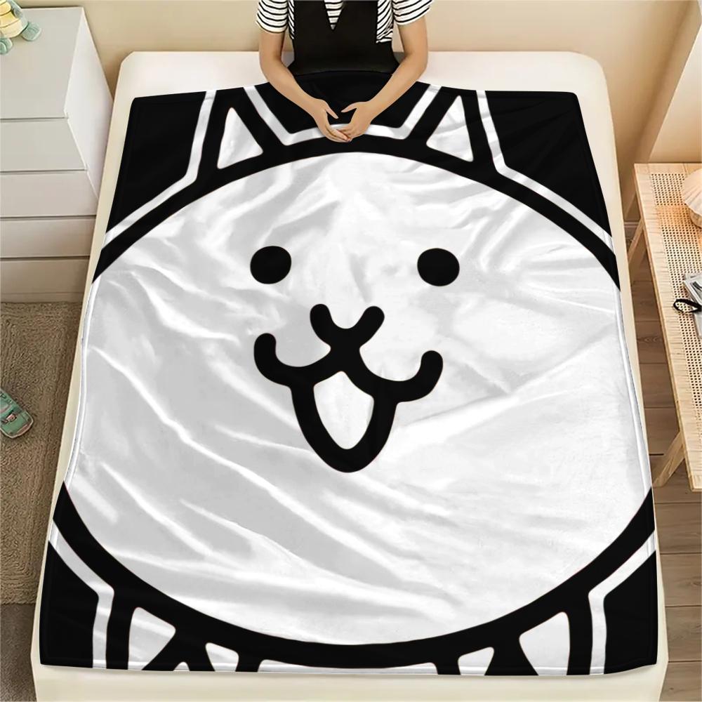 1PC THE BATTLE CATS Print Flannel Blanket, High quality Comfortable for All Seasons, Home Decor, Warmth and Comfort, Perfect for Christmas Gifts207