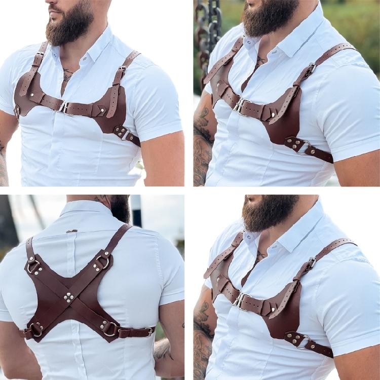 Adjustable Straps Clubwear Self Bondage Costumes Men Leather Body Chest Harness