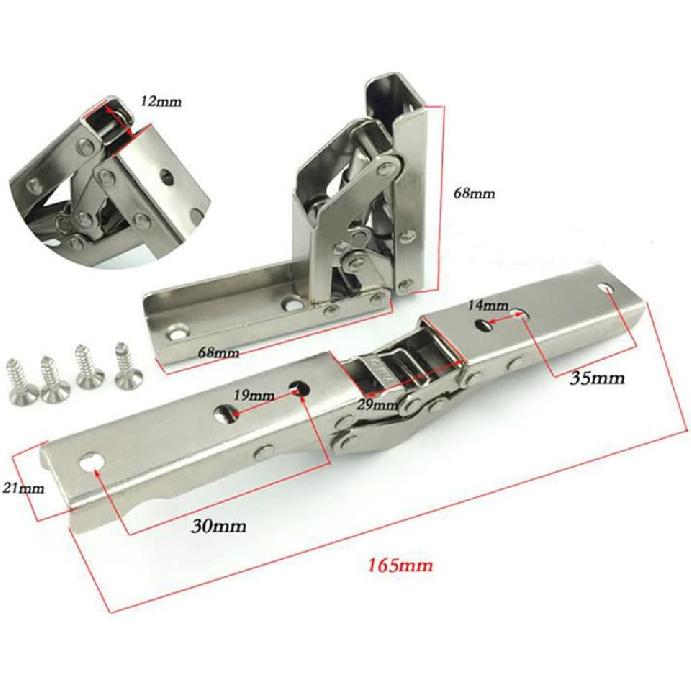 90 Degree Folding Door/Shelf Hinge Hidden Bracket Table Holder Furniture Parts(4pc)
