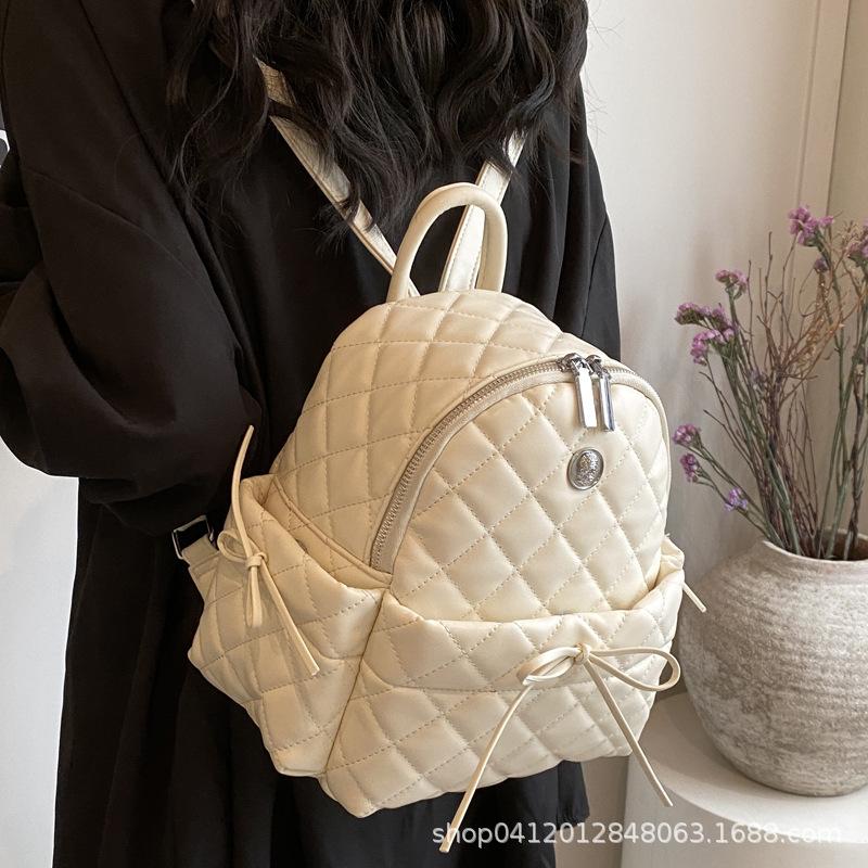 

Рюкзак с бантом в балетном стиле женский 2025 новый корейский зарубежный стиль школьный рюкзак популярный популярный дорожный маленький рюкзак серебряный