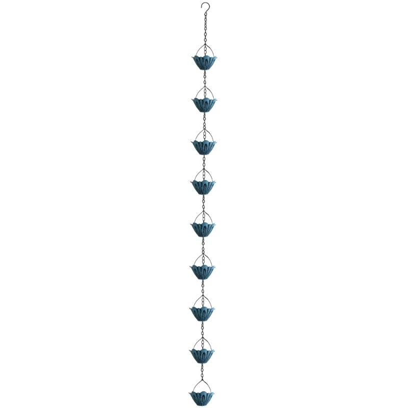 Catena per la pioggia in metallo Fiori vintage Raccoglitori di pioggia per grondaie esterne Grondaie Drenaggio sottotetti Resistente alla ruggine Decorazioni da giardino