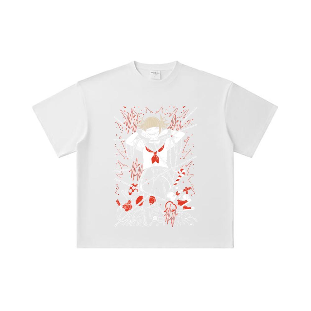 260 GSM Double Yarn 32 Count 100% Cotton My Hero Academia V8 Toga Print Unisex Heavy Cotton T Shirt