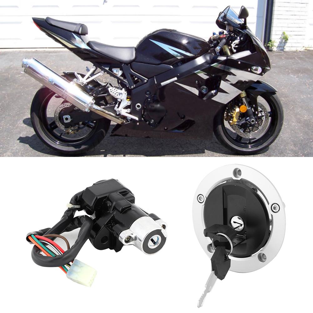 Ignition Switch Seat Lock Keys Fuel Gas Cap Kit Fits for Suzuki GSXR600 750