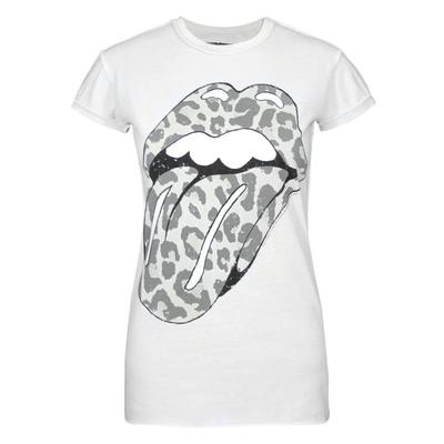 Womens/Ladies Leopard Lick The Rolling Stones T-Shirt