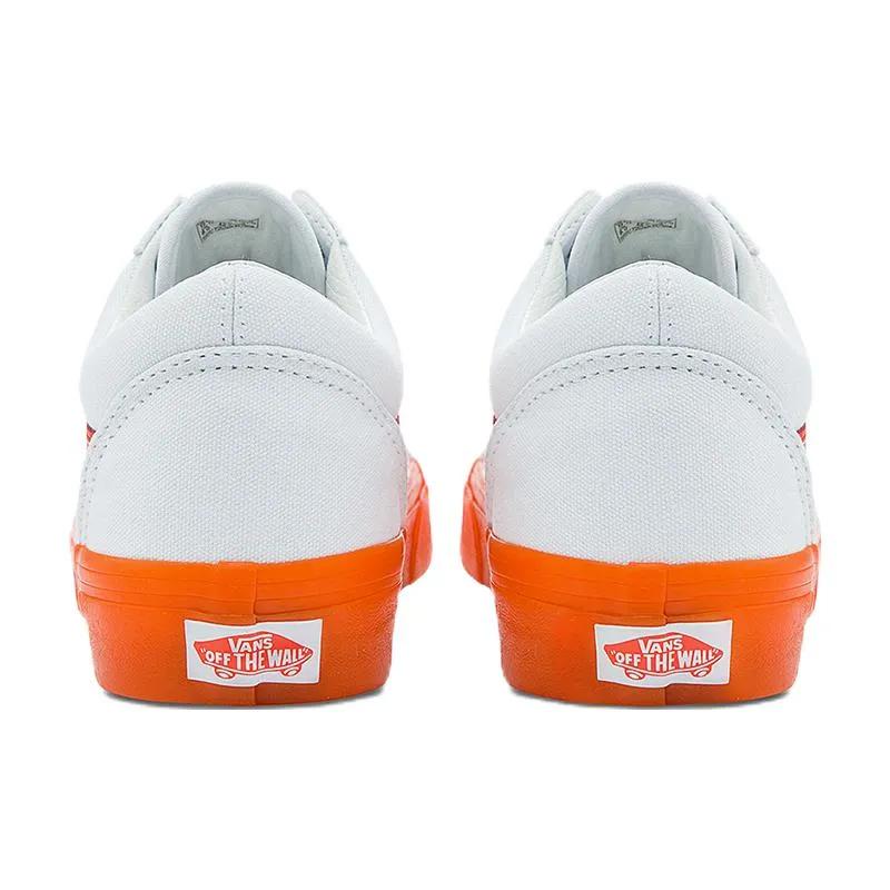 Vans Old Skool Casual Low Top Skate Shoes Small Orange Side Stripe Unisex 'White' (Unisex) Skate Shoes VN0000SBZ34
