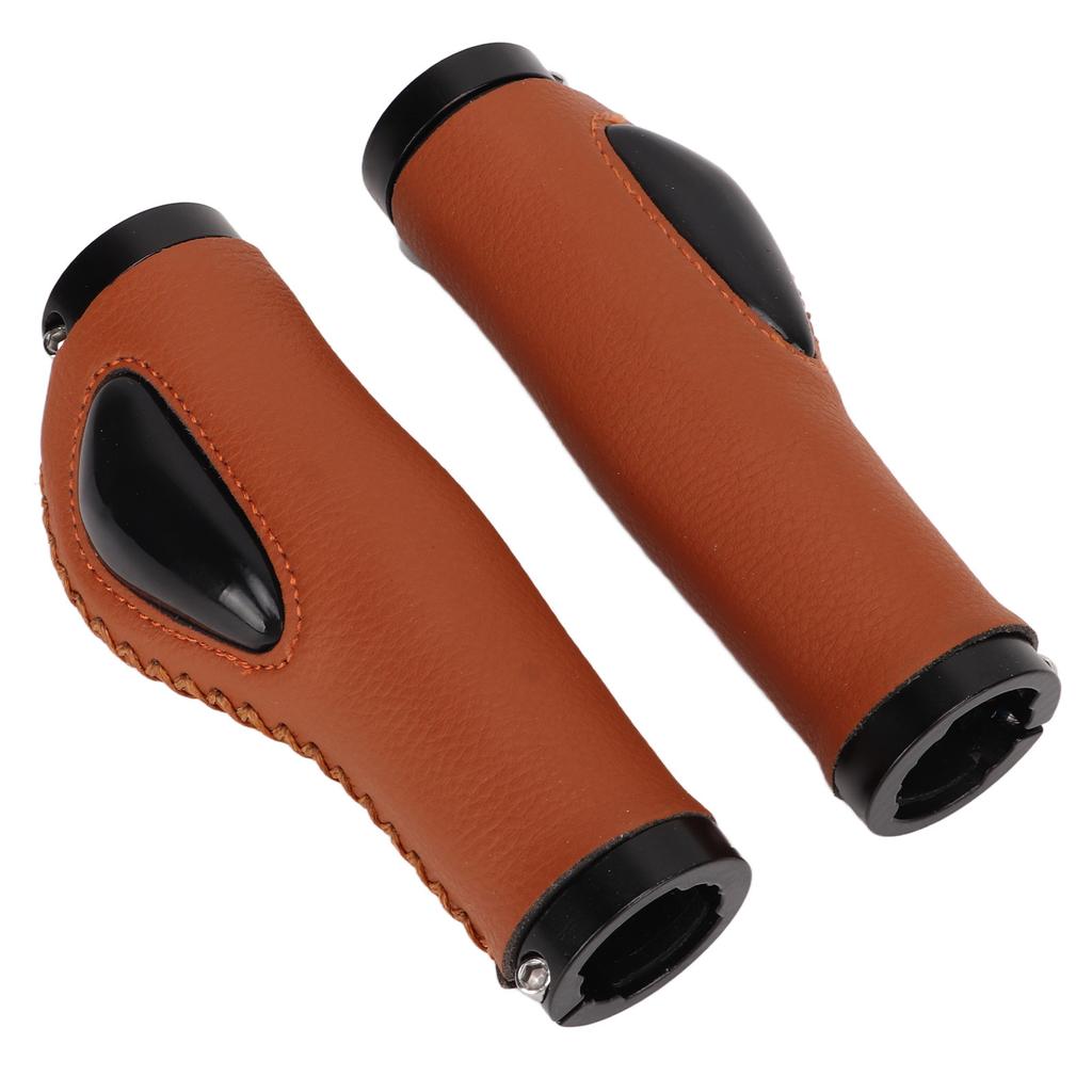 Artificial Leather Bicycle Grips Liquid Silicone Palm Pad Shock Absorption Handlebar Cover for Bike Accessories Brown