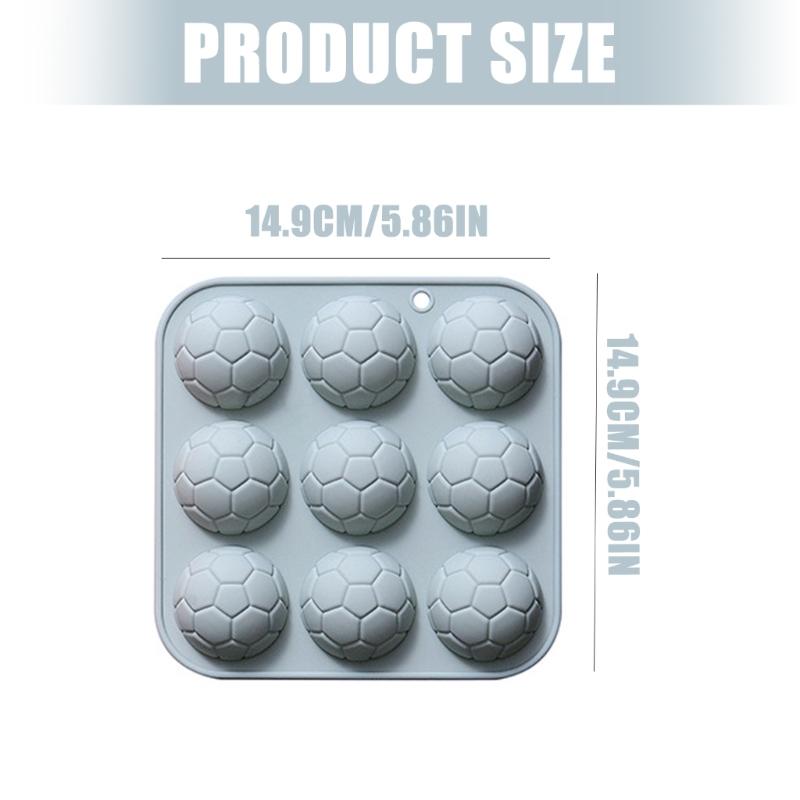 Food Grade Silicone 9 Cavity Football Shape Baking Chocolate Mold for Easy Releases and Multipurpose Use in Kitchen