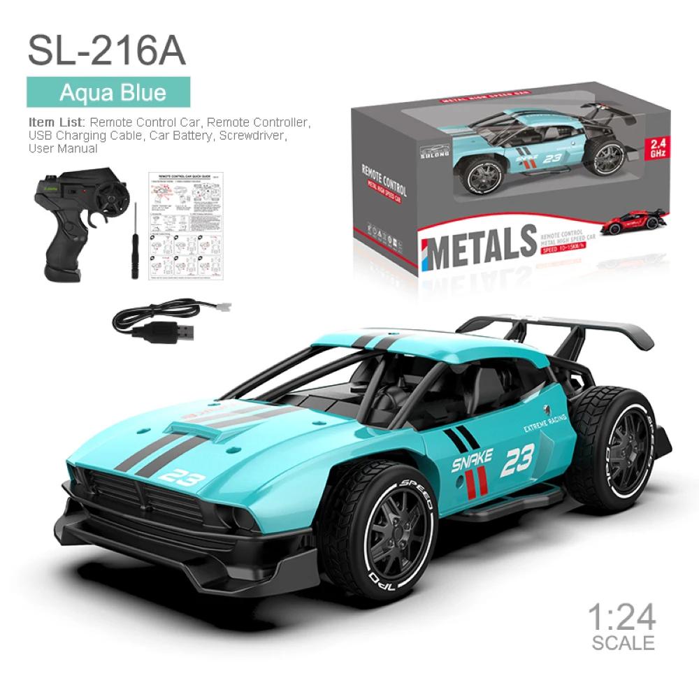 1/24 2.4G Alloy Remote Control Drift Car Racing Vehicle for Boy 2WD RC Car Model High Speed Off-road Car Kids Toy Birthday Gift