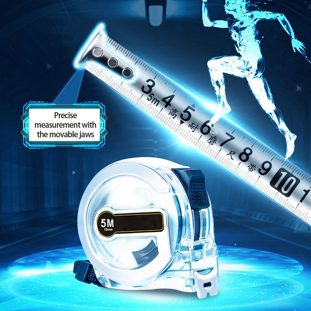 High Precise Stainless Steel Tape Measure 5m 7.5m 10m Durability Wear Resistant ABS Carbon Steel Construction